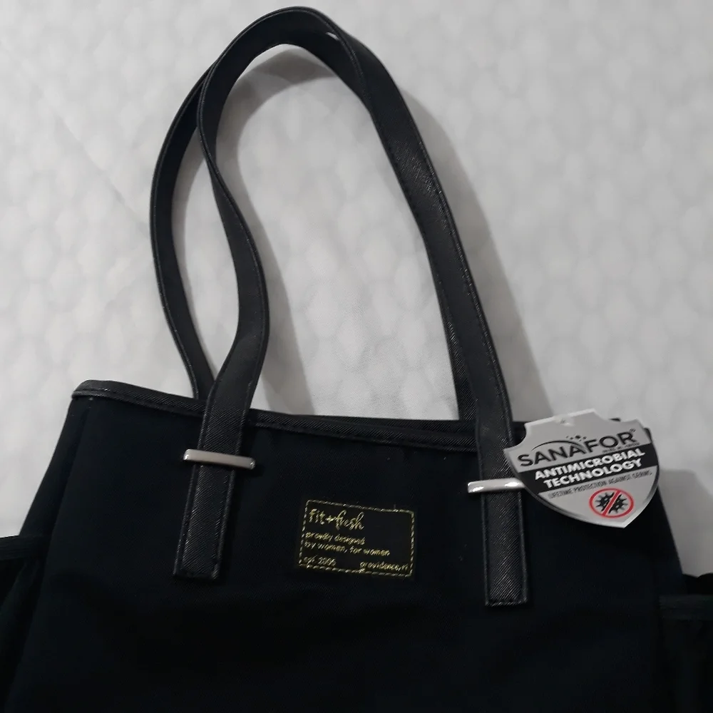 Fit + Fresh Lunch Black Tote Shoulder Bag with Sandwich Container  New with Tag